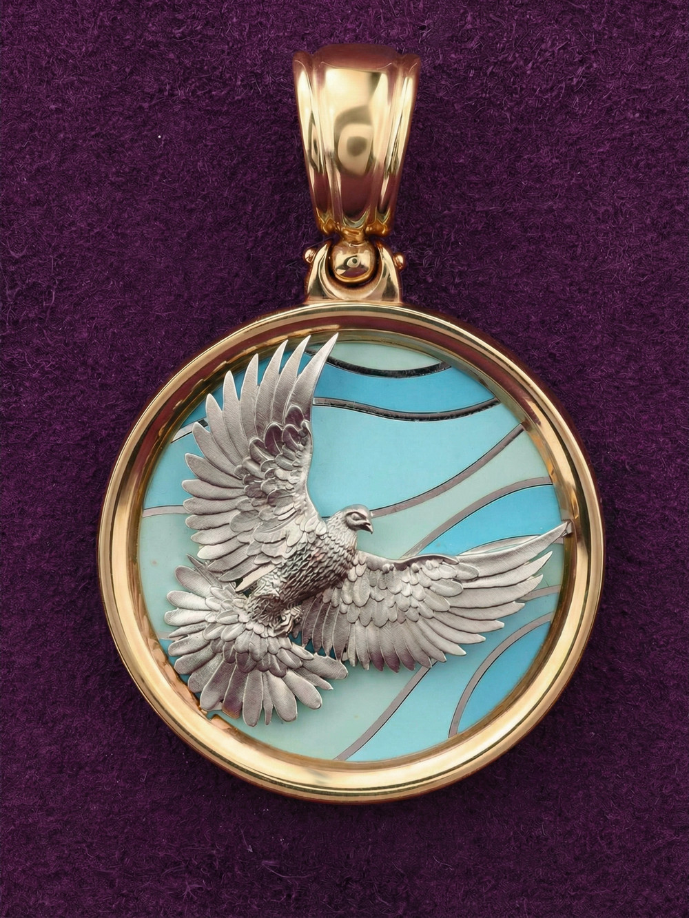 Подвеска из золота c эмаль