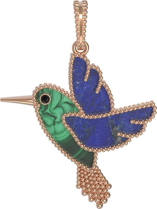 Подвеска из золота c эмаль , лазуритом и малахитом