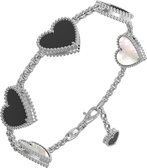 Браслет из белого золота c ониксом и перламутром