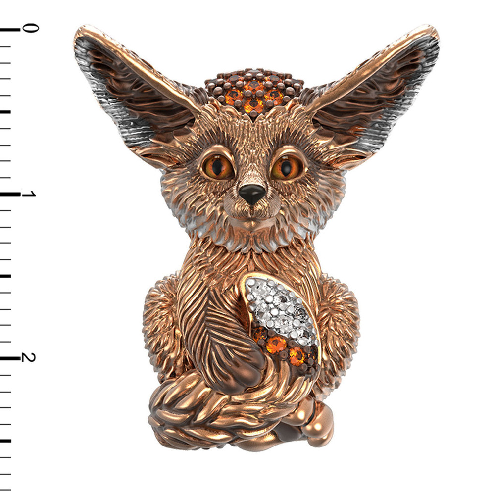 Подвеска из золота c эмаль и фианитом