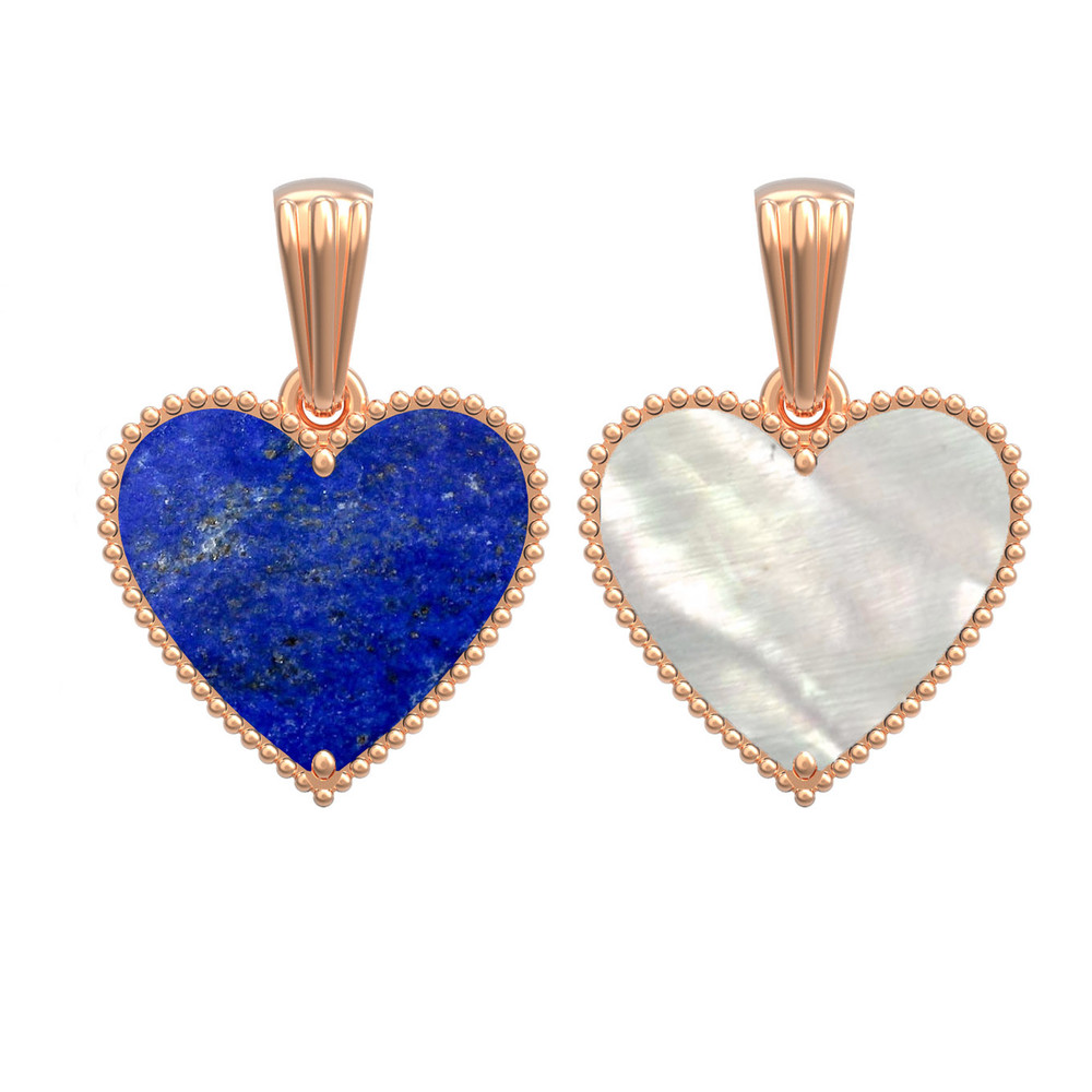 Подвеска из золота c лазуритом и перламутром