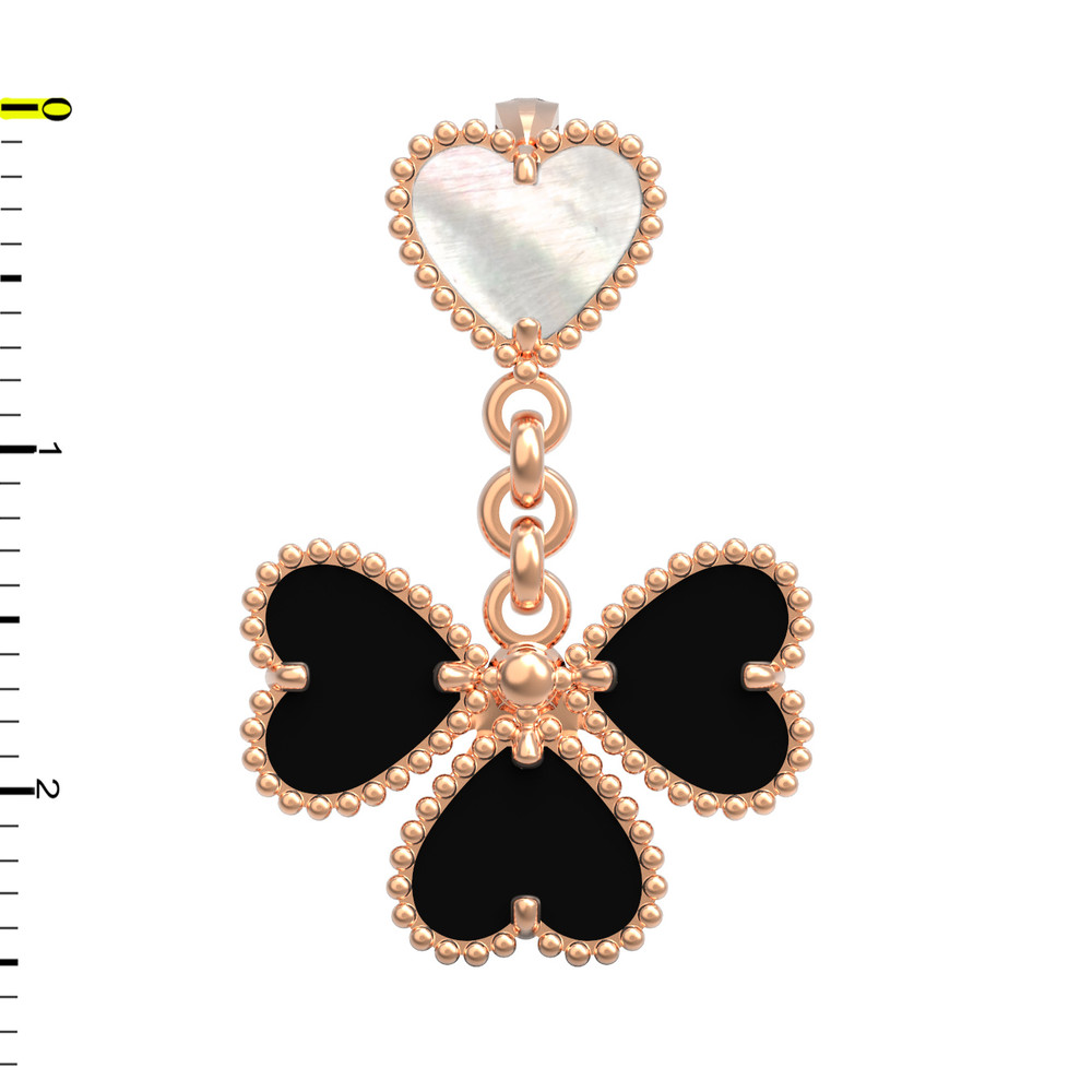 Подвеска из золота c ониксом и перламутром