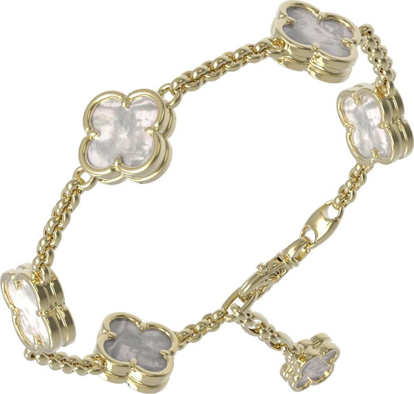 Браслет из лимонного золота c перламутром