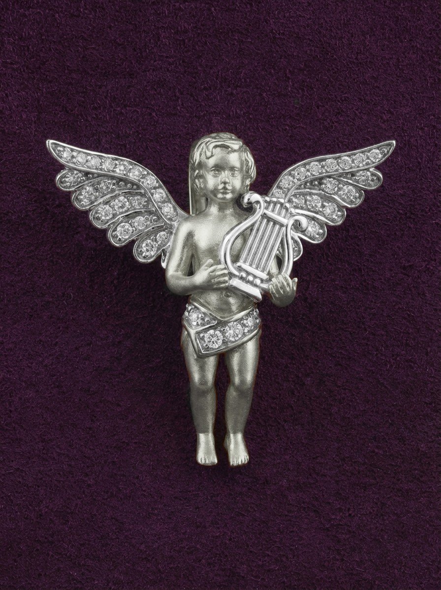 Подвеска из белого золота c фианитом