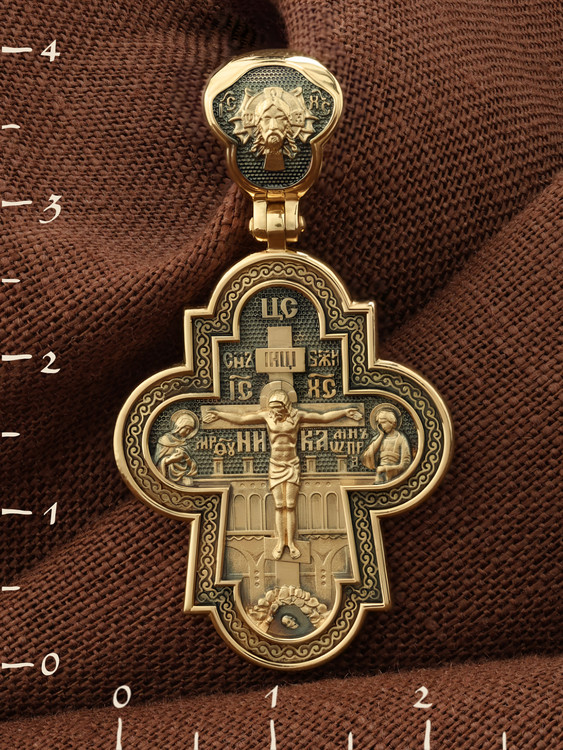 Крест из лимонного золота