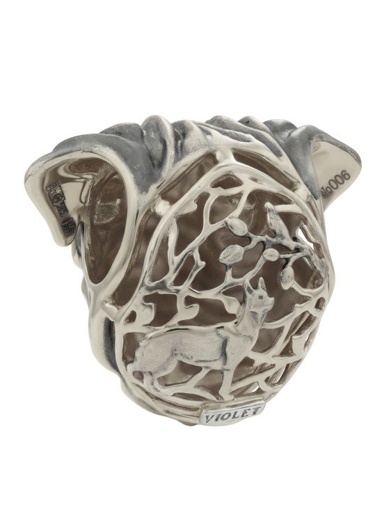 Подвеска из белого золота c эмаль