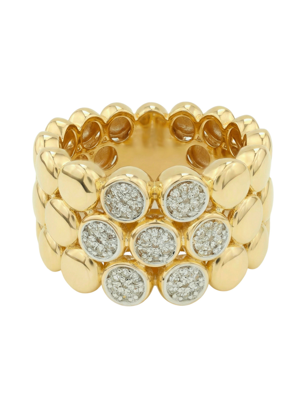 Кольцо из лимонного золота c бриллиантами и рубином