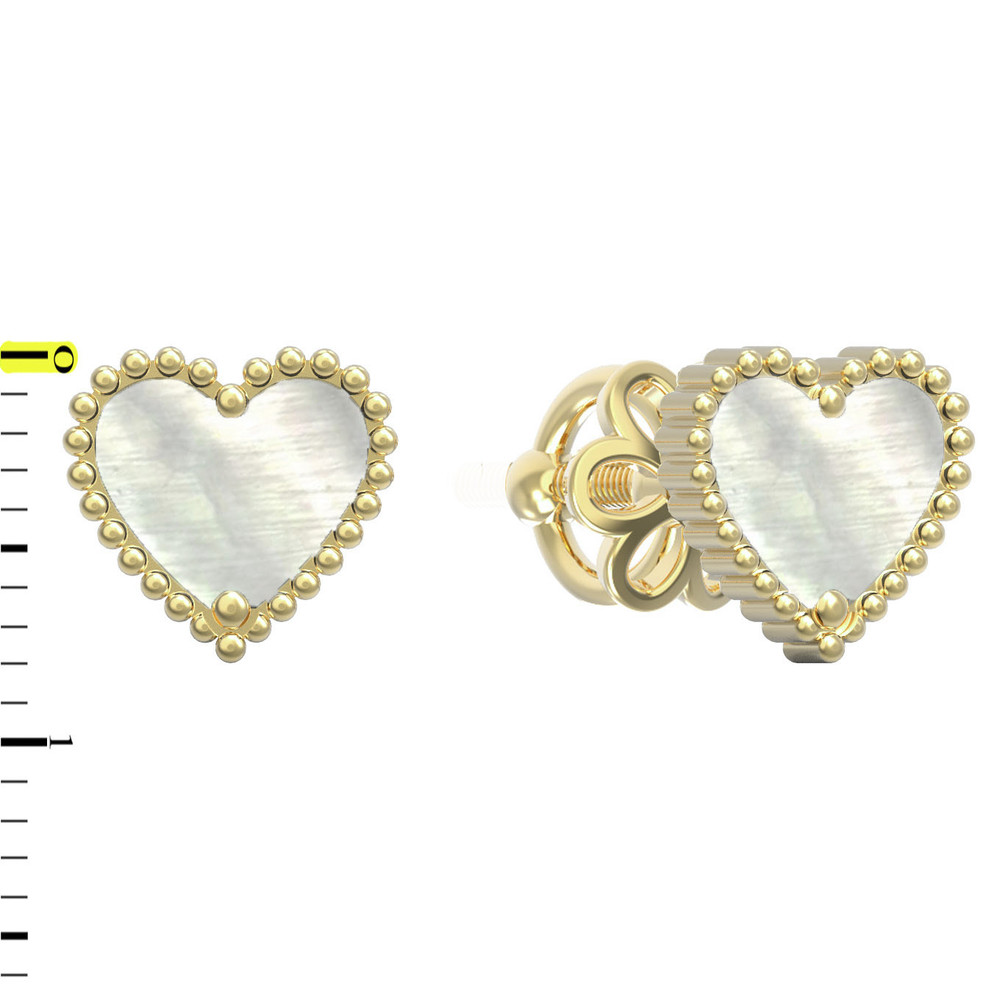 Серьги из лимонного золота c перламутром