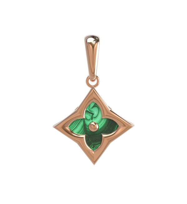 Подвеска из золота c малахитом