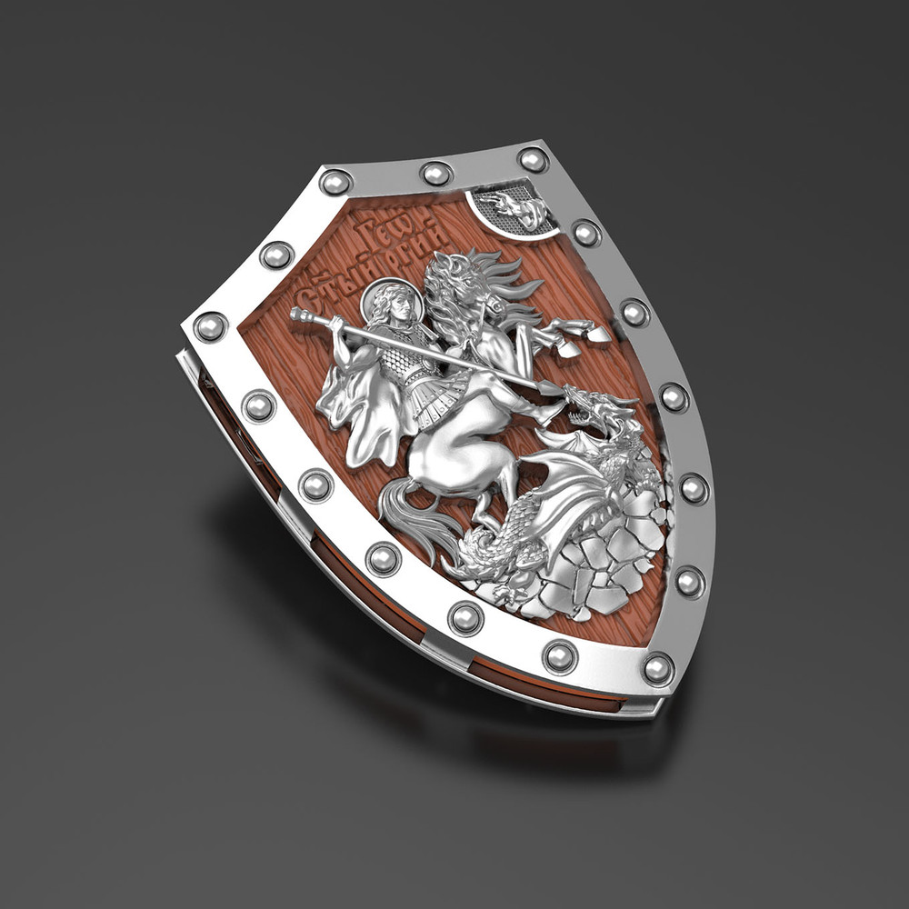 Образок из белого золота c деревом груши