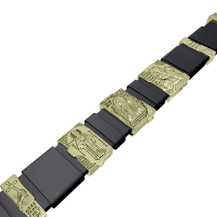 Браслет из зелёного золота c кожаным шнурком