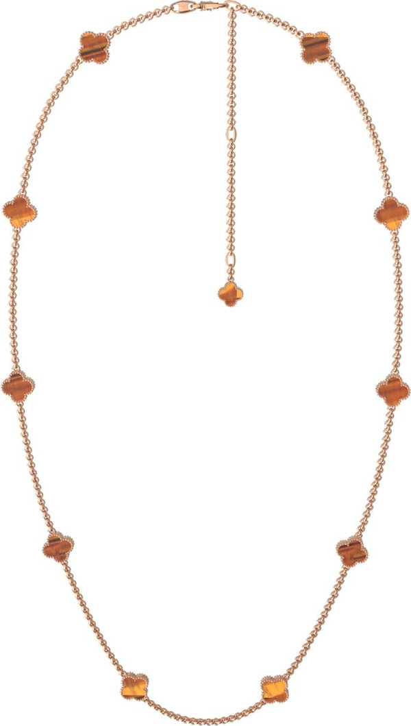 Колье из золота c тигровым глазом