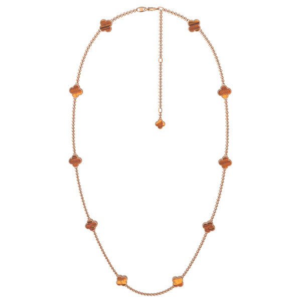 Колье из золота c тигровым глазом