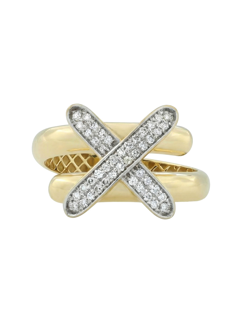 Кольцо из лимонного золота c бриллиантами