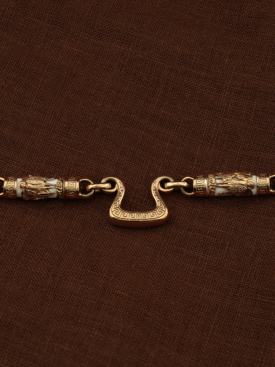 Цепь из золота c эмаль и бивнем мамонта