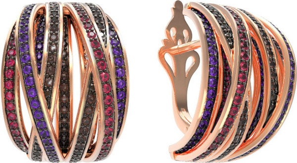 Серьги из золота c фианитом