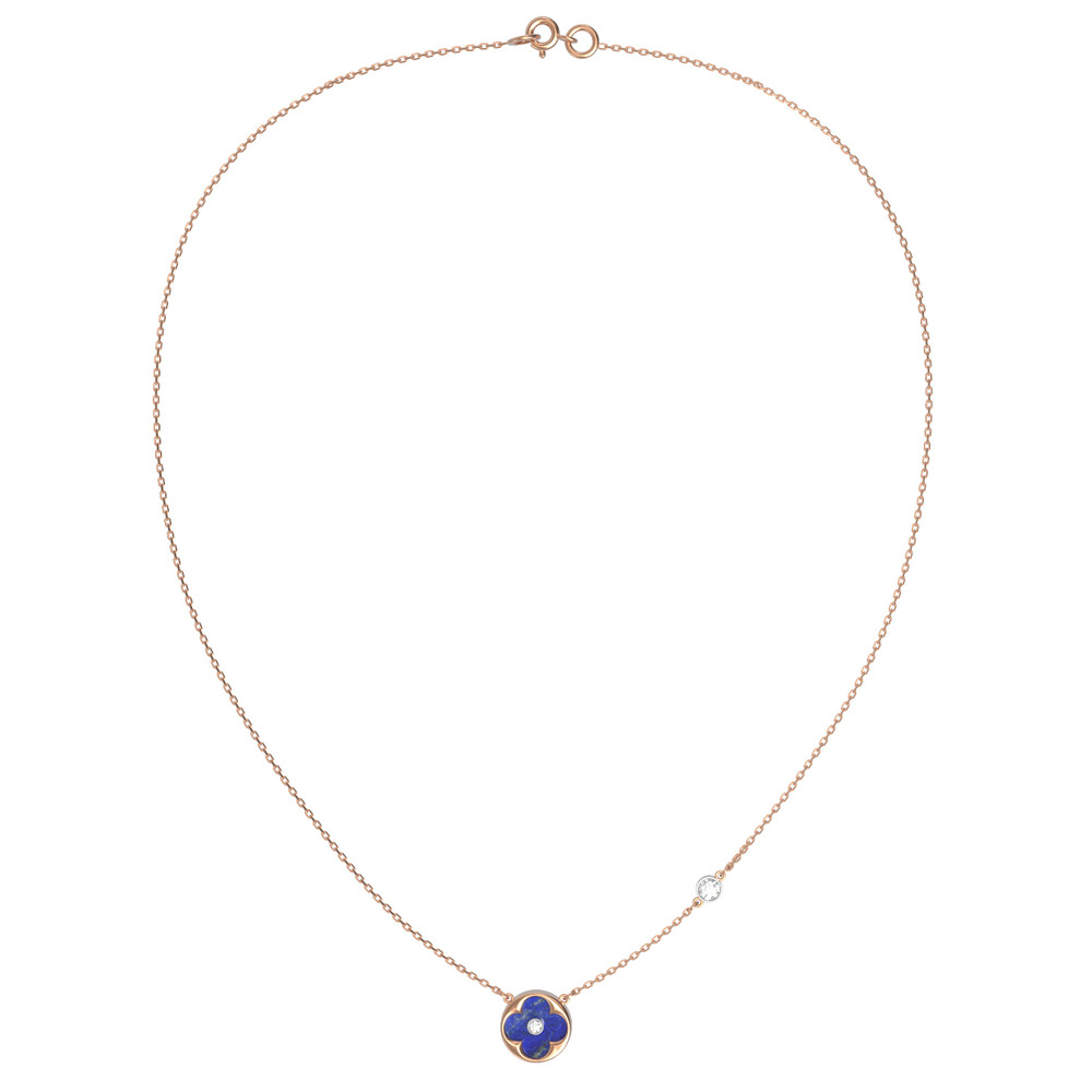 Колье из золота c бриллиантами и лазуритом