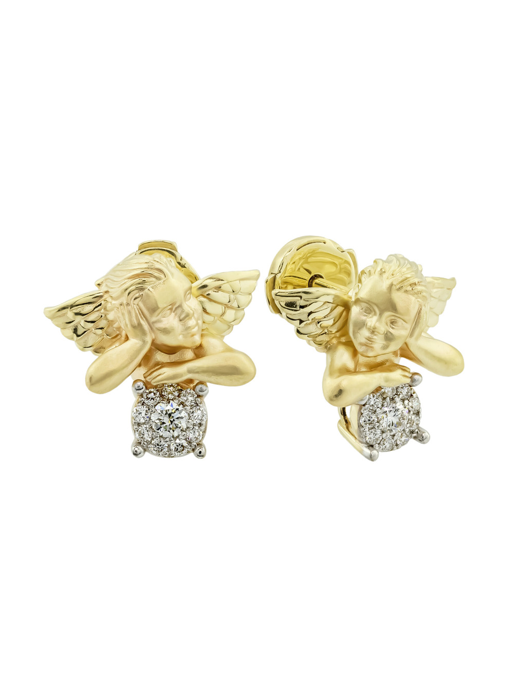 Серьги из лимонного золота c бриллиантами