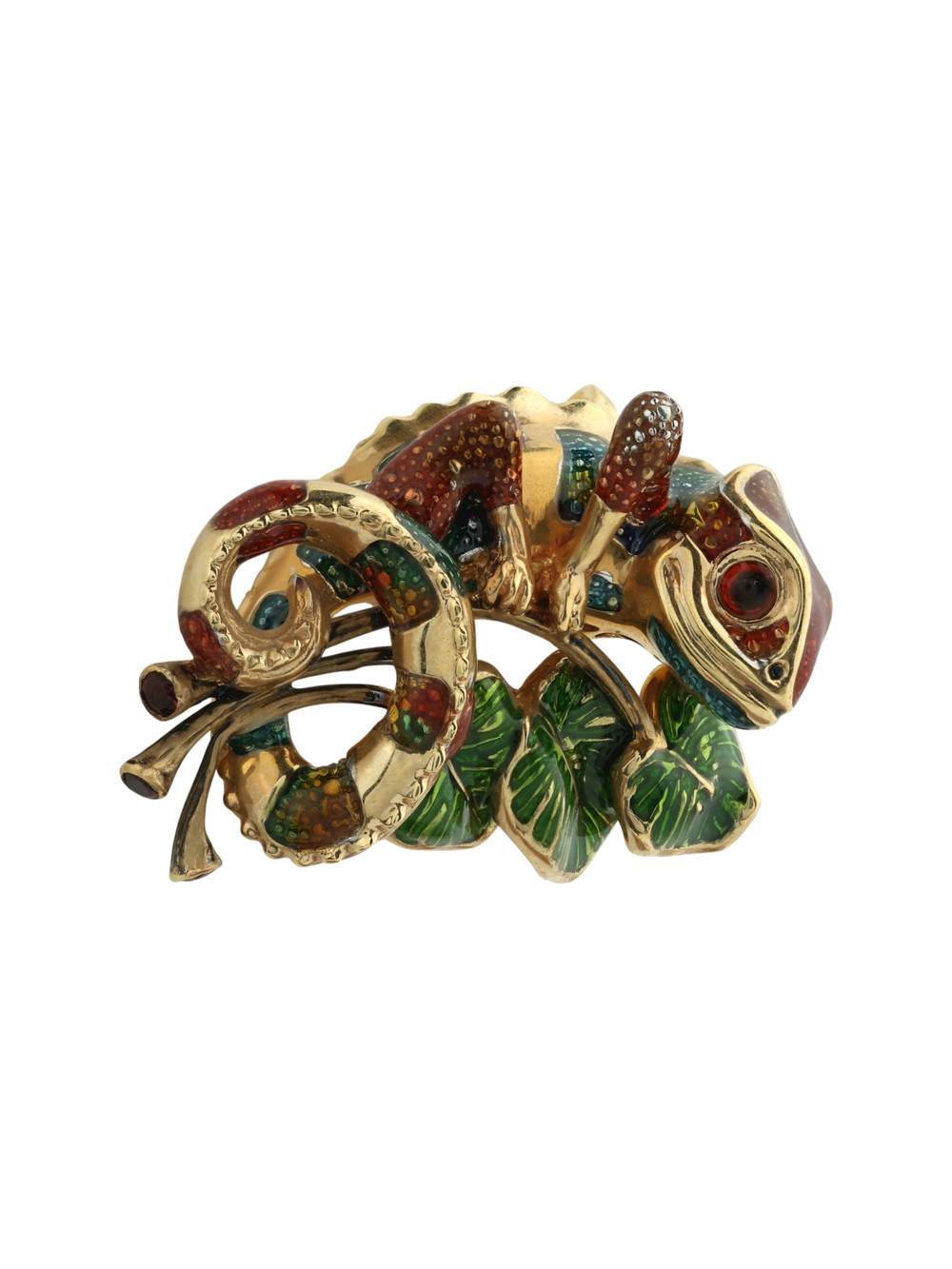 Подвеска из лимонного золота c эмаль и гранатом