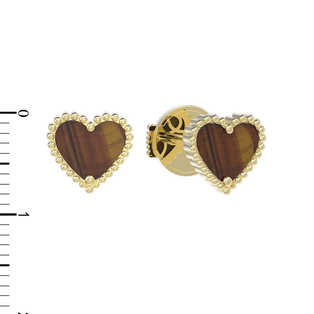 Серьги из лимонного золота c тигровым глазом