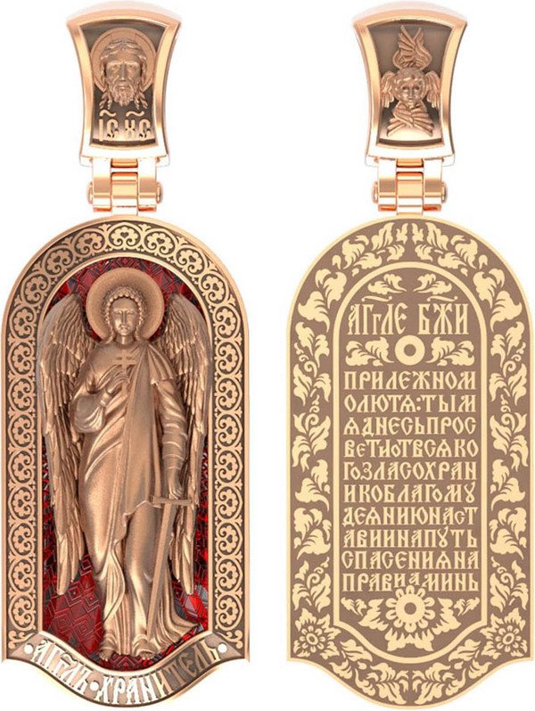 Образок из золота c эмаль