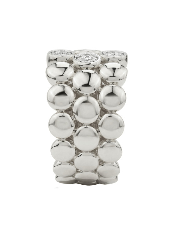 Кольцо из белого золота c бриллиантами и рубином