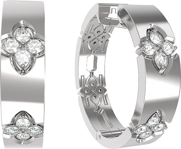 Серьги из белого золота c бриллиантами