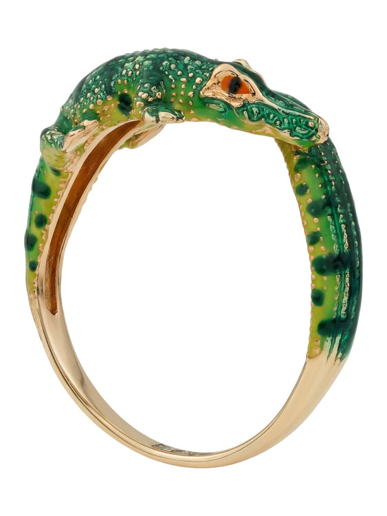 Кольцо из золота c эмаль