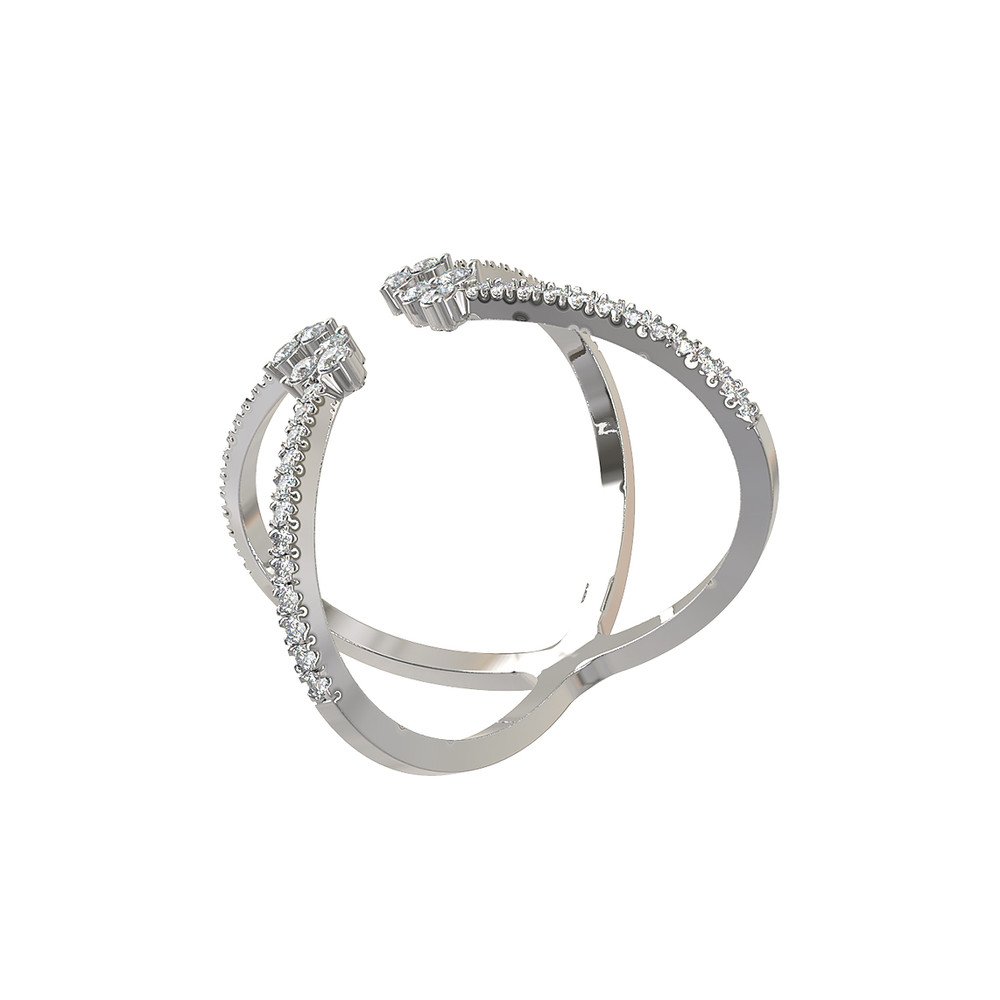 Кольцо из белого золота c бриллиантами