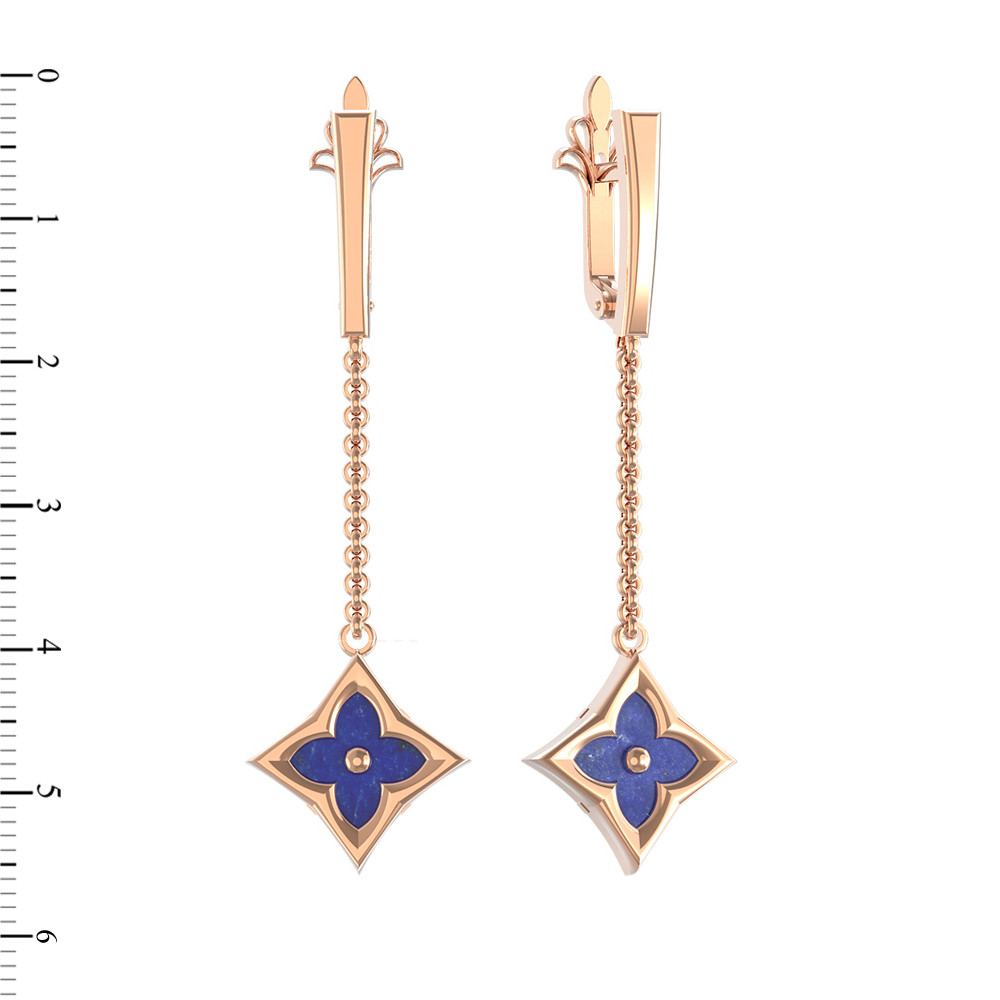 Серьги из золота c лазуритом