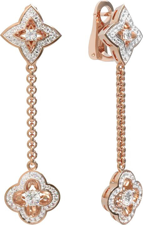 Серьги из золота c бриллиантами