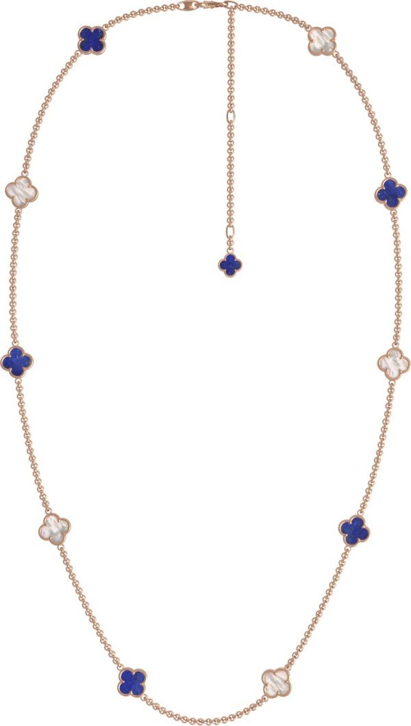 Колье из золота c лазуритом и перламутром