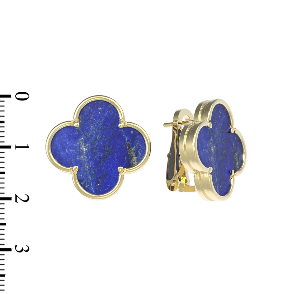 Серьги из лимонного золота c лазуритом