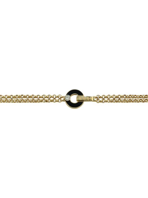 Браслет из лимонного золота c бриллиантами и ониксом