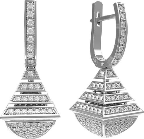 Серьги из белого золота c бриллиантами