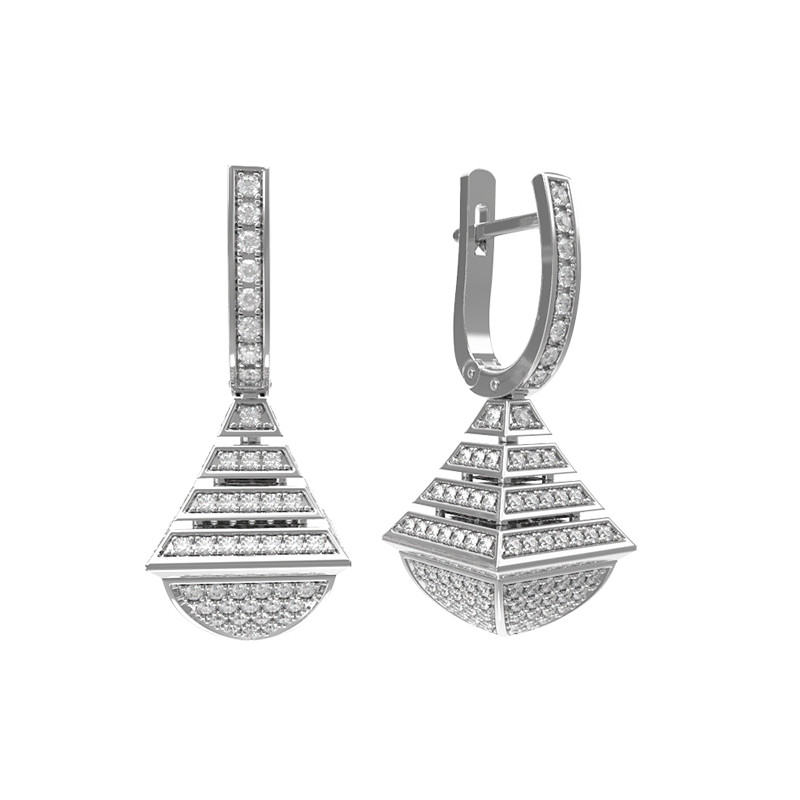 Серьги из белого золота c бриллиантами