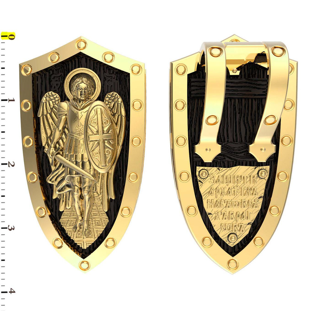 Образок из лимонного золота c эбеновым деревом