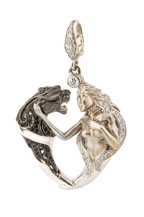 Подвеска из белого золота c фианитом