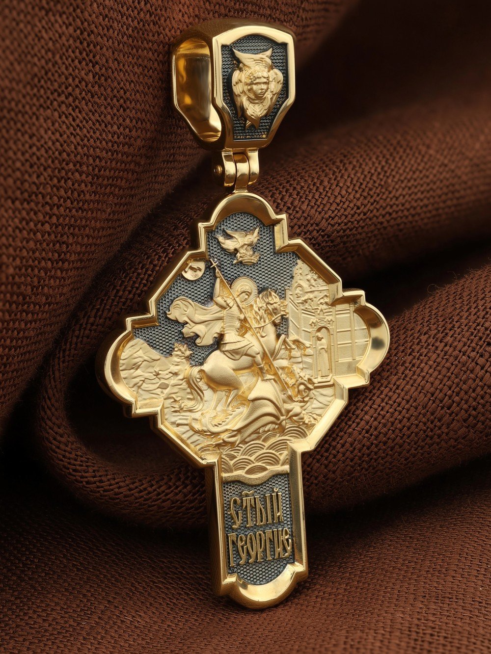 Крест из лимонного золота