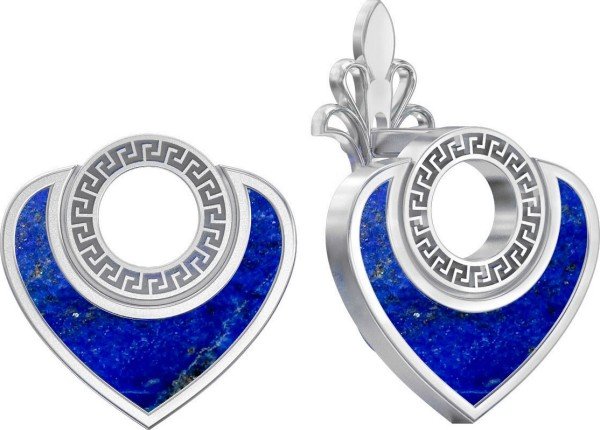 Серьги из белого золота c лазуритом