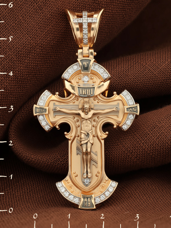 Крест из золота c фианитом