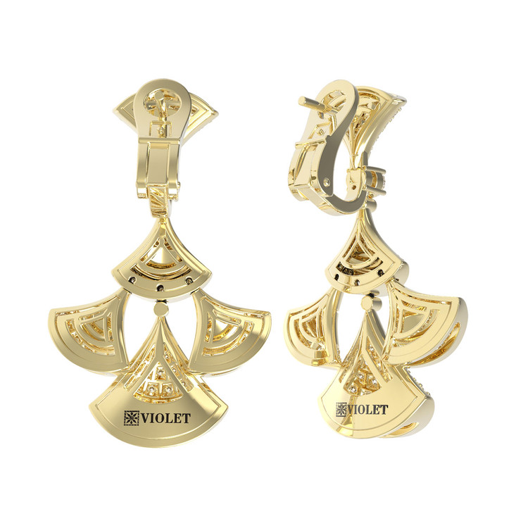 Серьги из лимонного золота c бриллиантами