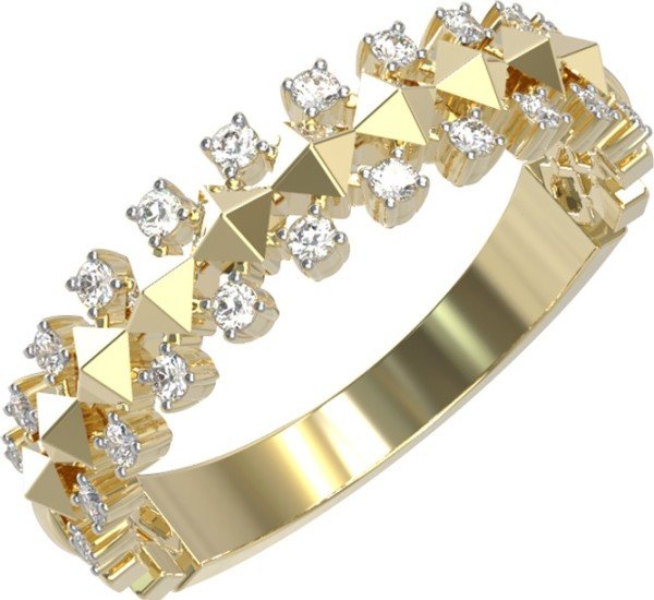 Кольцо из лимонного золота c бриллиантами