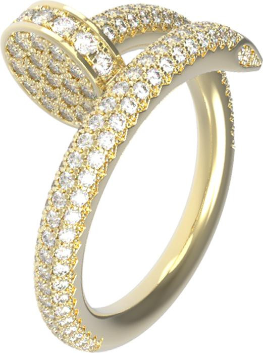 Кольцо из лимонного золота c бриллиантами