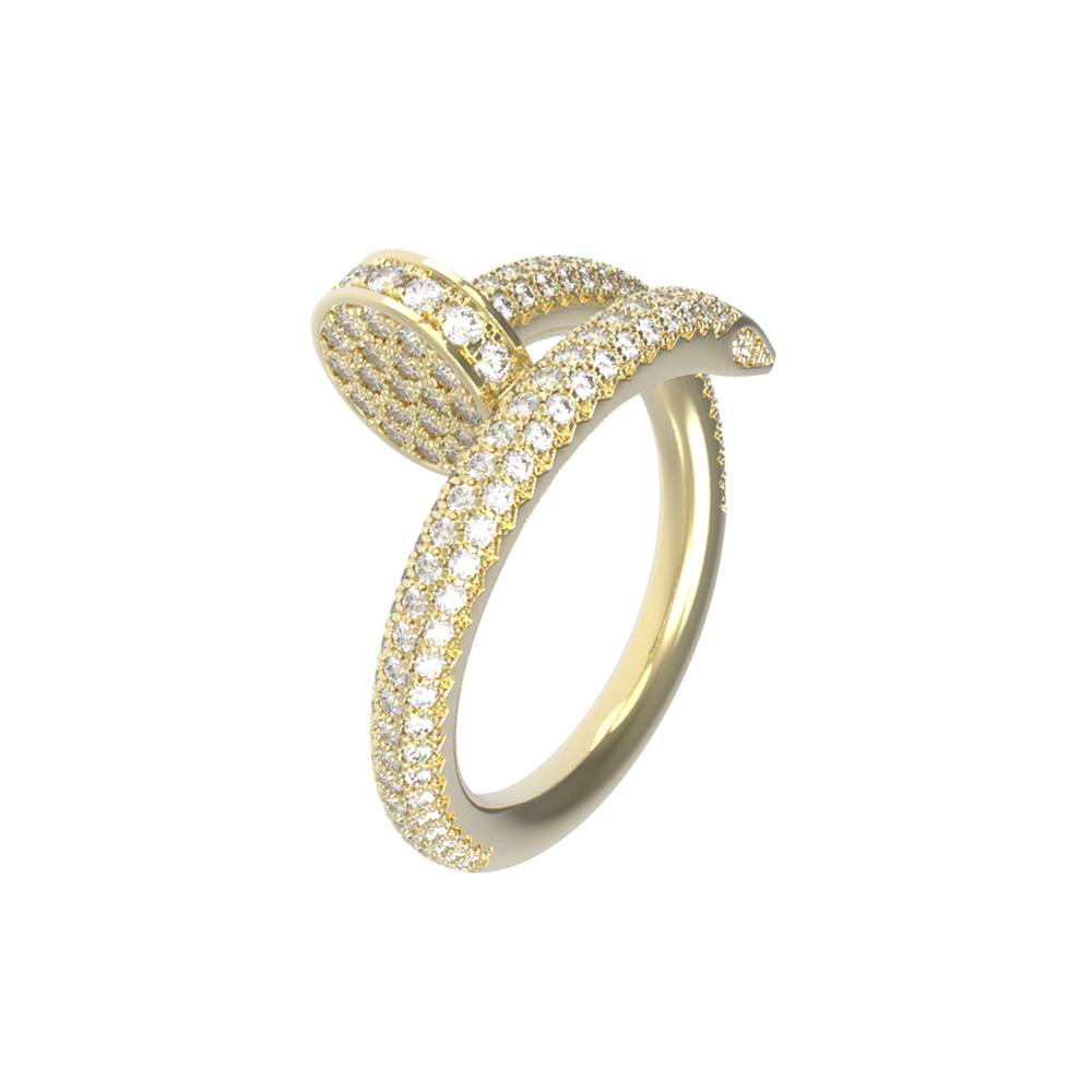 Кольцо из лимонного золота c бриллиантами