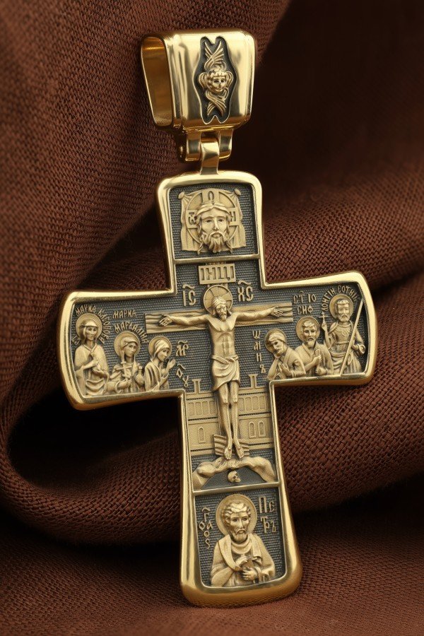 Крест из лимонного золота