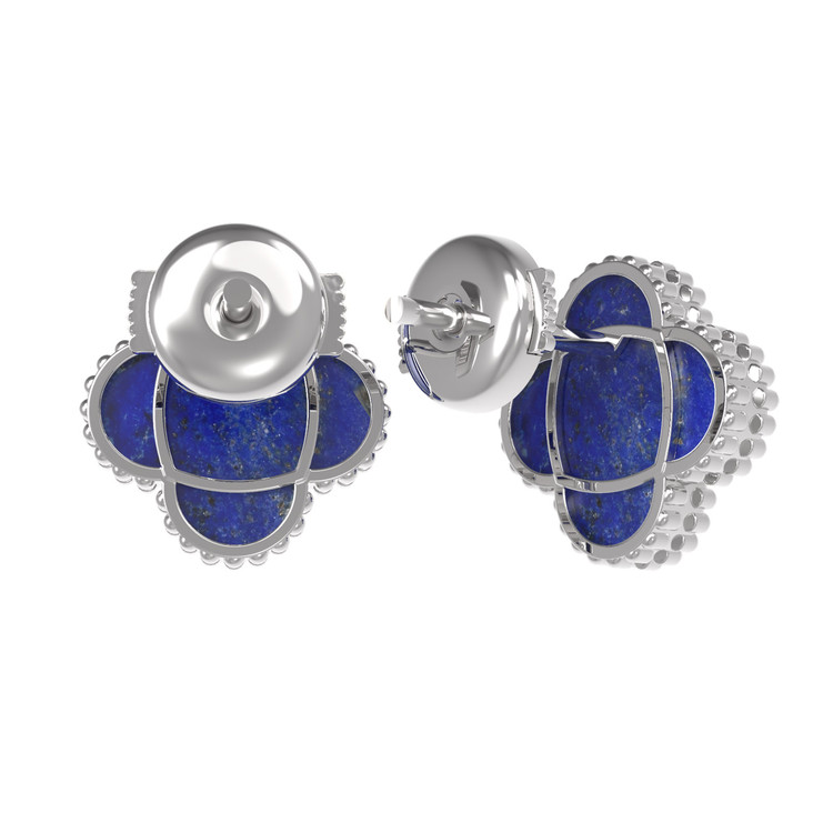 Серьги из белого золота c лазуритом