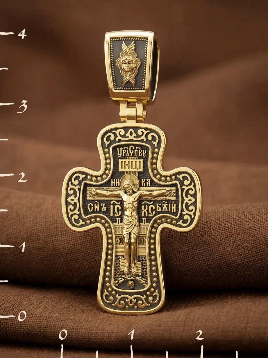 Крест из лимонного золота