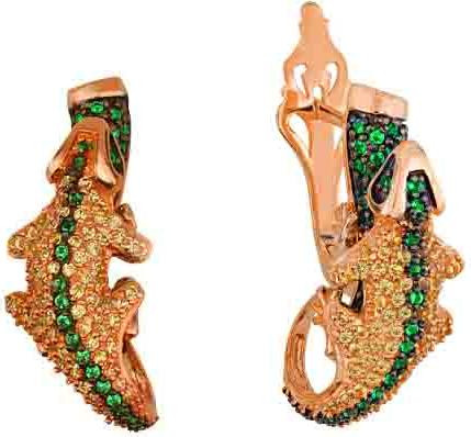 Серьги из золота c фианитом