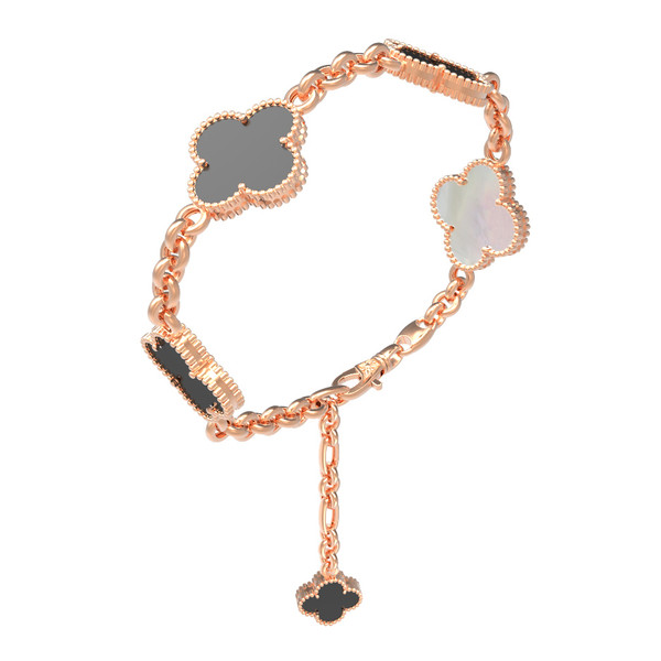 Браслет из золота c ониксом и перламутром